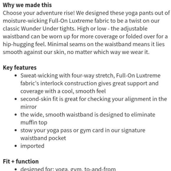 Lululemon Wunder Under Pant Luxtreme Roll Down Size 2 - Picture 13 of 13